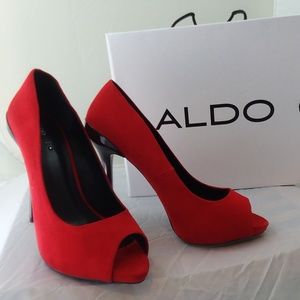 ALDO Tarolli-62 Red Open-Toe Heels, new in box